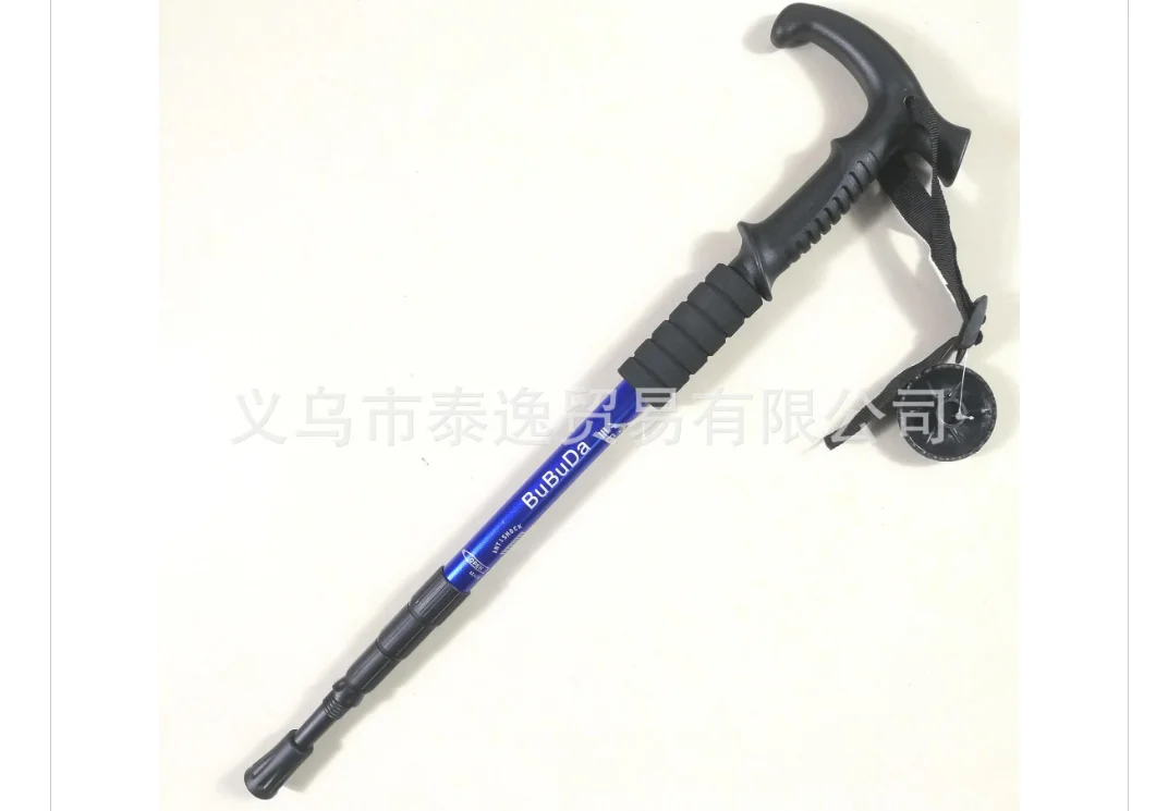 T handle Blue Выдвижной анти шок трости телескопические треккинговые палки трости - Цвет: T handle Blue