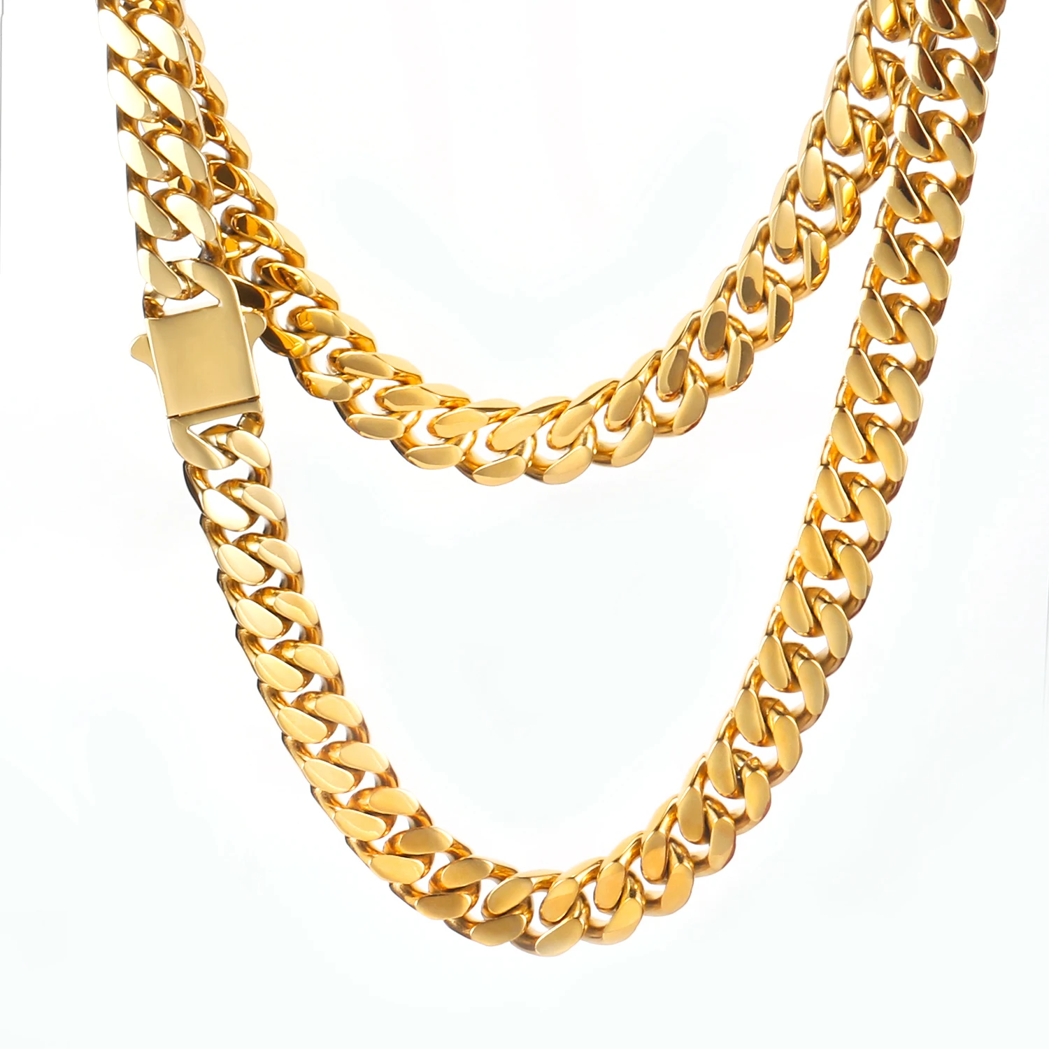 7/9/11/13/15MM Width Cuban Chain Stainless Steel Necklace for Men Women Hip Hop Punk Jewelry Gift cuban necklaces stainless steel necklace metal necklace