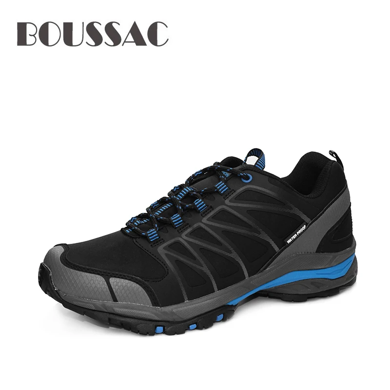 

BOUSSAC Men Hiking Boots Waterproof Lace up Mountain Climbing Shoes Outdoor Trainers Ankle Boots Winter Warm Large Size Shoes