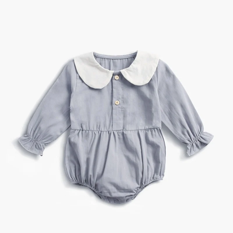 Детские Боди; осенне-весенняя одежда для новорожденных девочек; Модный хлопковый костюм для малышей; комбинезоны для малышей; одежда для маленьких девочек; боди - Цвет: gray BRW8158