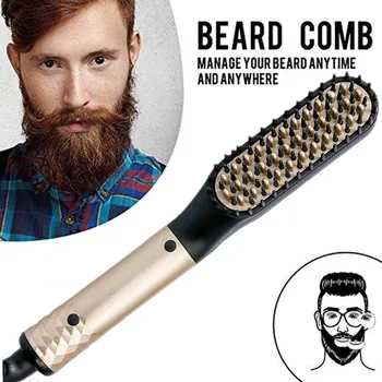 

Heating Beard Hair Straightener Quick Hair Straightening Irons Curling Curler Show Cap Comb Men Beard Hair Styling Tool
