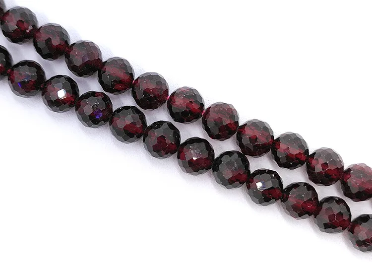 Natural Pyrope Garnet 128 Faceted Round Beads 7-8mm,Pentagon Faces