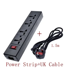 Britain Multifunction 250v 10a 1 5m 4 jack Universal power Strip PDU outlet IEC320 plug adapter UK power cord converter Socket tanie i dobre opinie VOSORON CN(Origin) Standard Grounding RoHS Extension Socket 10A250VAC 15A125VAC Residential General-Purpose Commercial