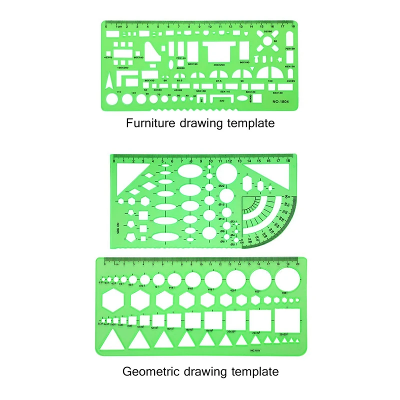 6Pcs/set Plastic Measuring Templates Geometry Stencils Template