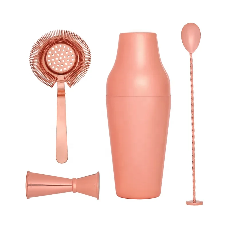 

Cocktail Shaker Bar Set With Weighted Boston Shakers and Cocktail Strainer Set Jigger Spoon