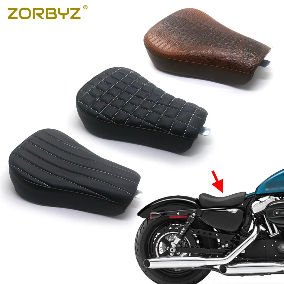 ZORBYZ 1 шт. искусственная кожа передняя Подушка сиденья водителя Соло для Harley Sportster