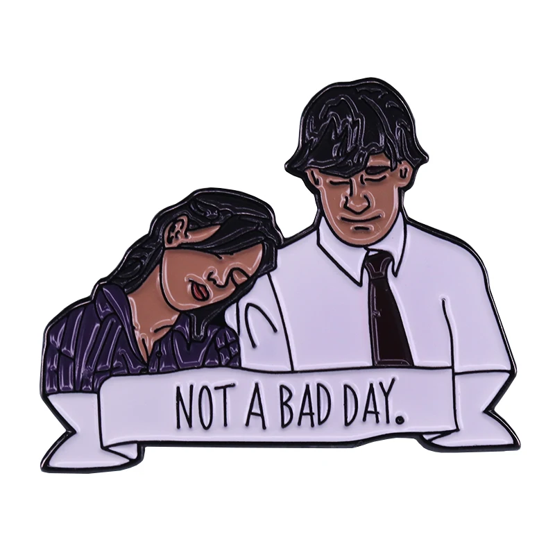 Брошь Jim & Pam Not a bad day в офис лучшие друзья эмалированная булавка Забавный подарок