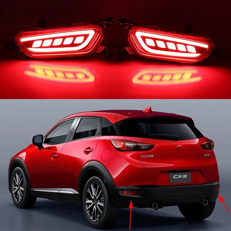2 шт. отражатель для Mazda CX 3 CX3 2015 2016 2017 2018 2019 Автомобильный светодиодный задний