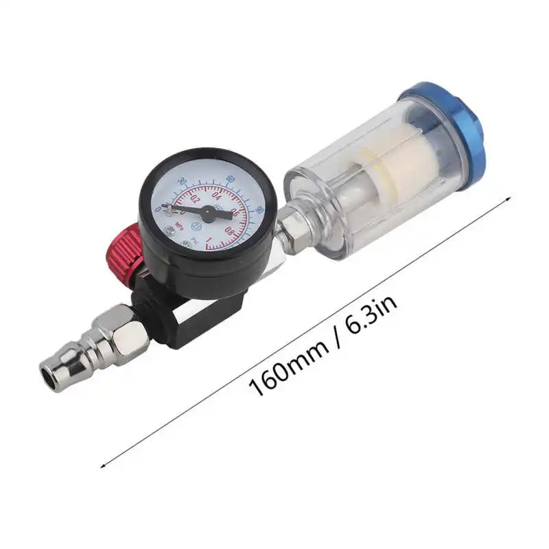 1/4in Air Inlet Pressure Regulator Water Oil Trap Filter Separator Spray Tool 