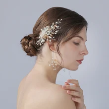 BUFEI HP177 заколки для волос с кристаллами для девочек, свадебная повязка на голову, Женская Хрустальная заколка для волос, свадебный головной убор, свадебные украшения для волос, аксессуары
