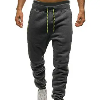 

Men Outdoor Sports Sweatpants Pants Zipper Pockets Drawstring Jogger Trousers