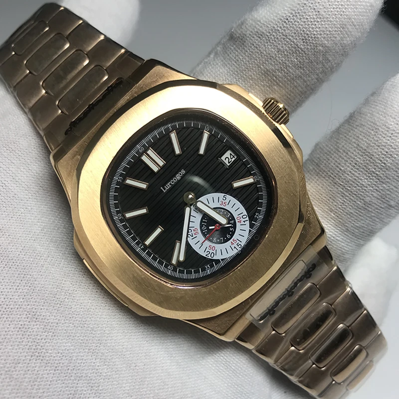 

PP Men Automatic Self Wind Mechanical Luminous Stainless Steel Blue Grey Coffe Black White Dial Simple Business Watch AAA