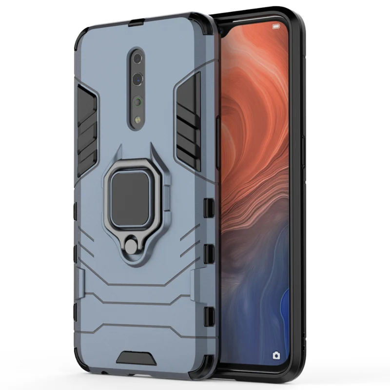 Чехол для OPPO Reno Z с кольцом на палец, защитный чехол для Oppo Reno 2 Z 2Z 10X Ace Realme 5X2 Pro XT 3 K5, чехол s Coque Reno2 Z A9 - Цвет: Blue 001
