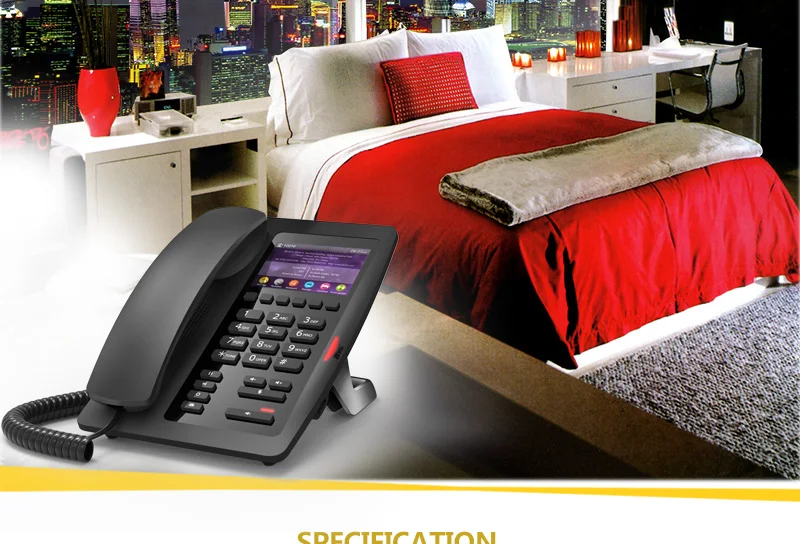 VoIP multimedia landline telephone intercom for hotel room fixed telephone