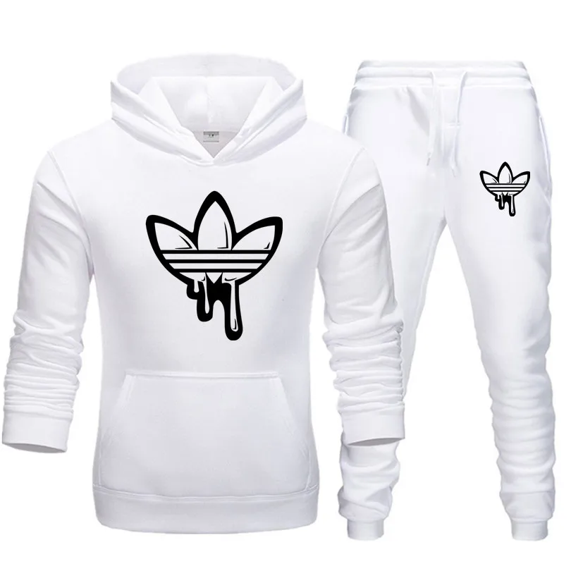 

2019 New Two Pieces Set Fashion Hooded Sweatshirts Sportswear Men Tracksuit Hoodie Autumn Brand Clothes Hoodies+Pants men sets