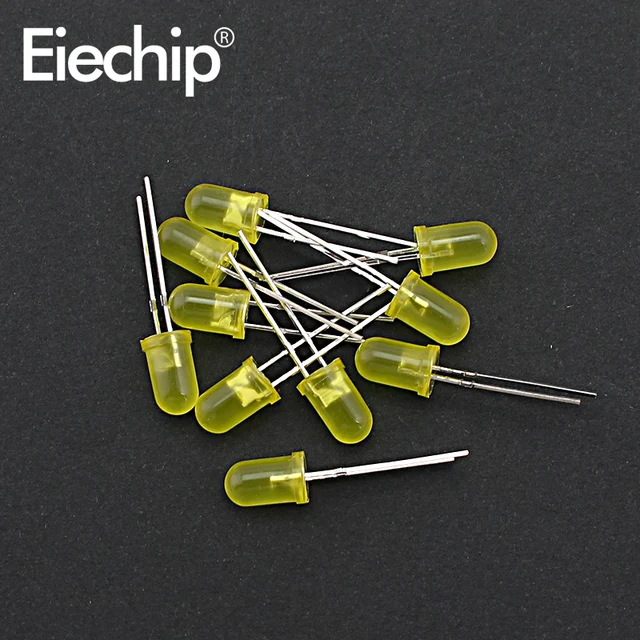 100pcs/200pcs 3mm 5mm LED Diode Assorted Kit White Green Red Blue Yellow Orange F3 F5 Leds Light Emitting Diodes electronic kit 5mm-yellow-100pcs