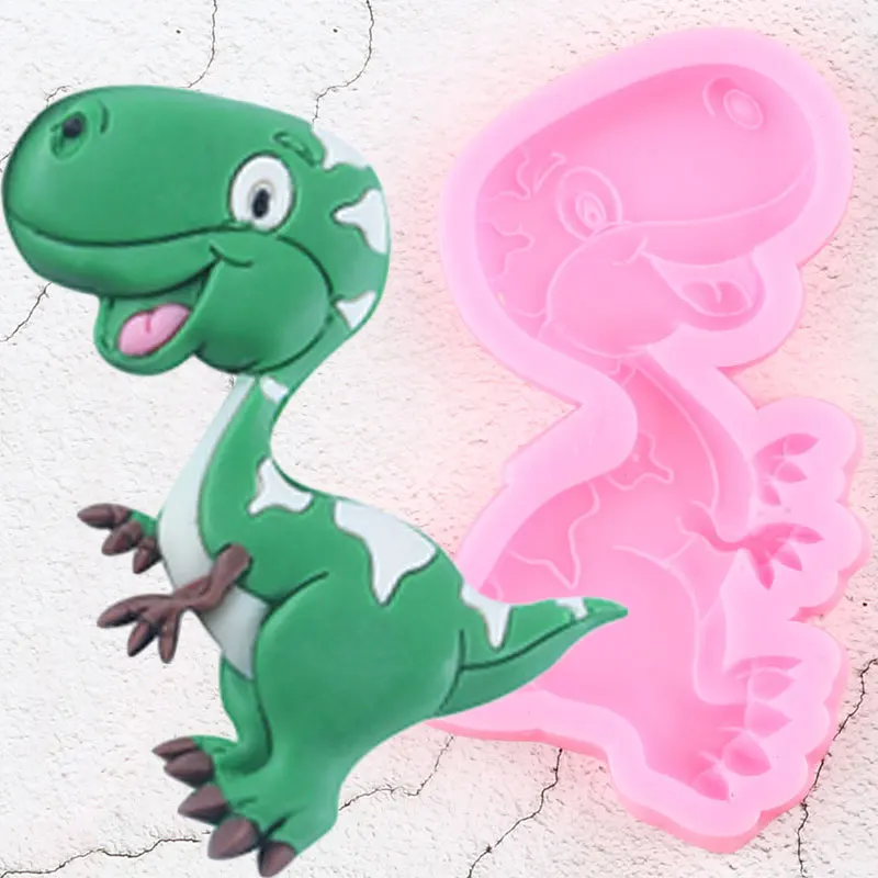 Cartoon Animals Dinosaur Silicone Molds Baby Birthday Fondant Cake Decorating