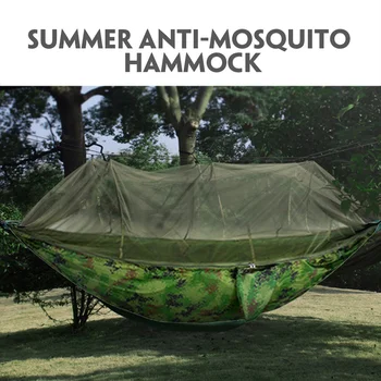 

Camping/garden Hammock with Mosquito Net Outdoor Furniture 1-2 Person Portable Hanging Bed Strength nylon silk spinning Swing