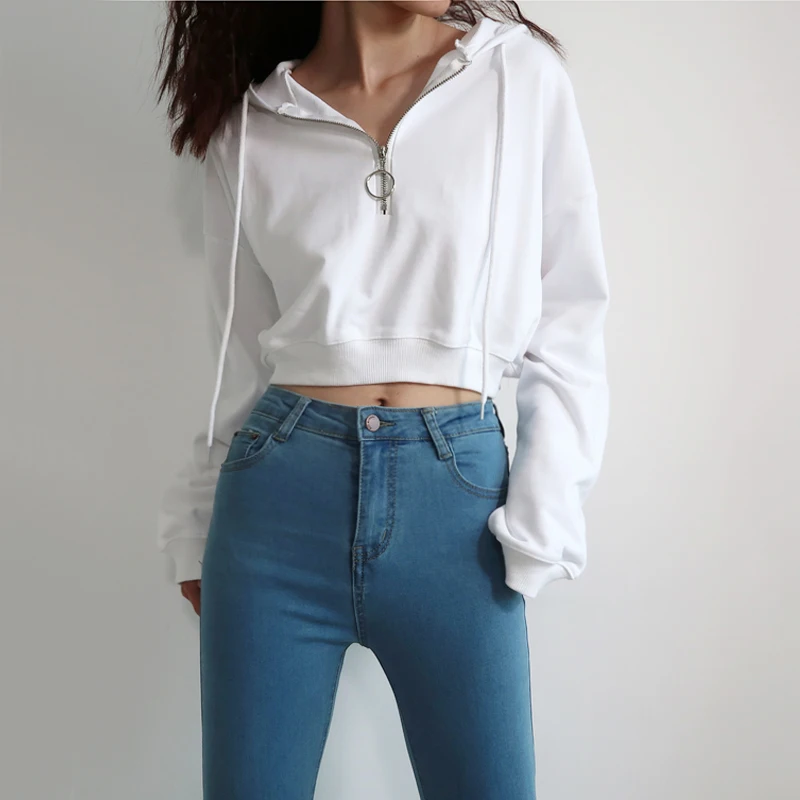 half cropped hoodie