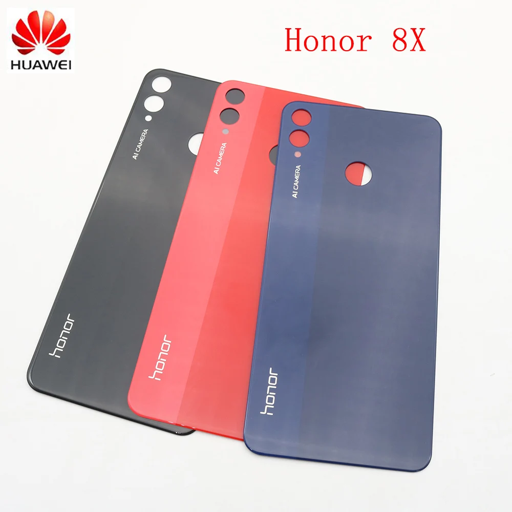 Original Honor 8X Battery Cover Rear Glass Door Housing Case Back Panel For HUAWEI + Sticker Adhesive | Мобильные телефоны и