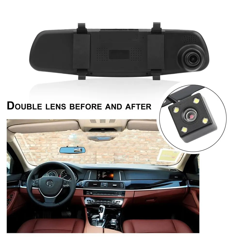 

Dual Lens Car Camera Rearview Mirror Auto DVRs Cars Parking Video Recorder Dash Cam Full 1080p Night Vision DVR