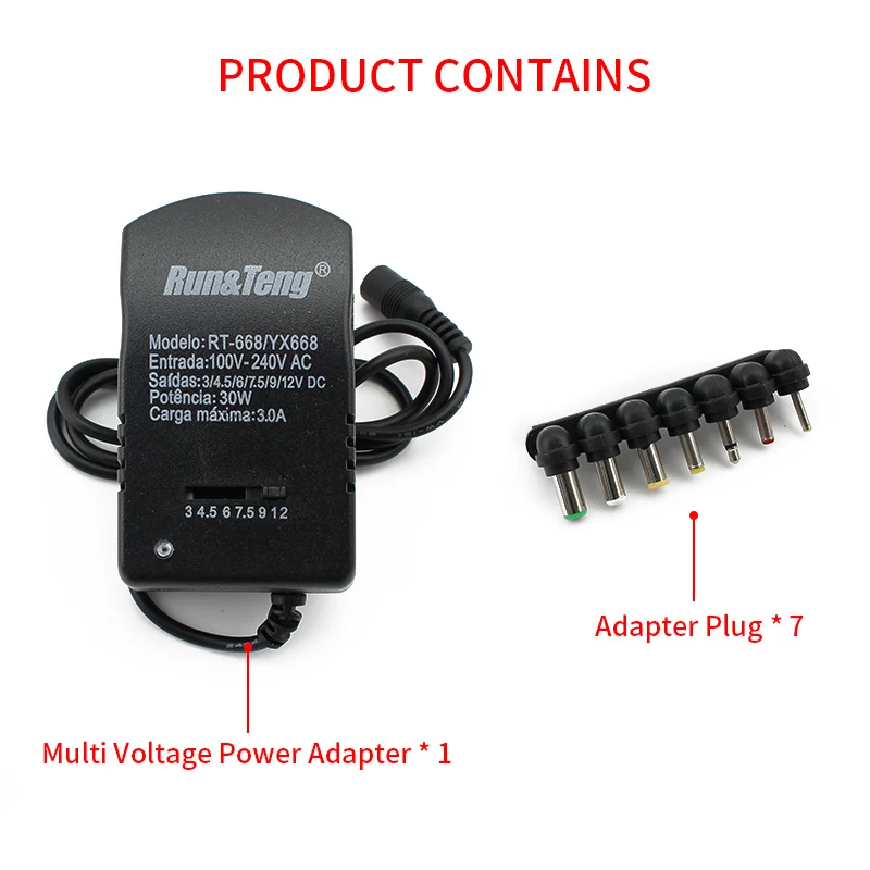 Adaptador Ajustável da Fonte de Alimentação da Tensão do Carregador Multi ac 220v a 12v dc 9v 6v 7.5v 5v 3v ue Eua Conversor Adaptador Plug 3a 30w