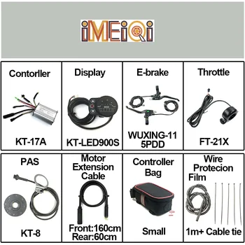 

IMEIQI Electric Bike Accessory Kit Rim with KT 15AController /Display/PAS/Ebreak/Thumb/Throttle without Motor