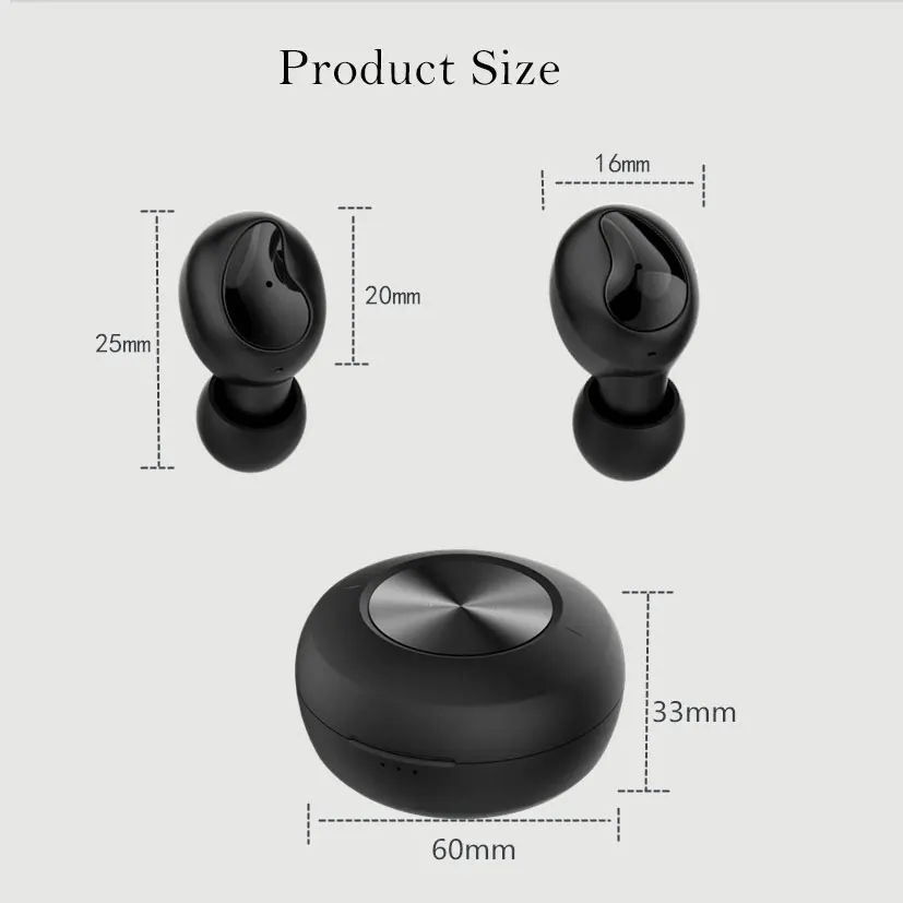 Wireless Sports Bluetooth Earphone 5.0 Tws Stereo Mini Binaural Magnetic Attraction Earphones with Charging Bin for Xiaomi