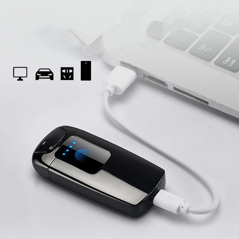 Персональная зарядка через usb Сенсорная Индукционная электронная двойная дуга плазменная Зажигалка Eletronic ветрозащитная металлическая сигареты зажигалки подарок