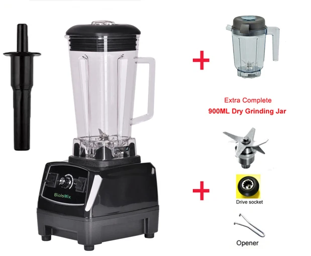 Black dryjarfullpart BPA бесплатно 3HP 2200 Вт Сверхмощный коммерческий блендер, миксер, соковыжималка, мощный кухонный комбайн, Миксер для льда, смузи, бар, блендер для фруктов - Цвет: Black dryjarfullpart