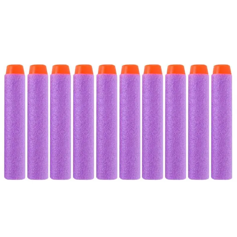 100pcs Purple 100 шт для пуль Nerf EVA Мягкая полая головка 7,2 см заправка пули дротики для Nerf аксессуары для игрушечного пистолета для Nerf бластеров - Цвет: 100pcs Purple