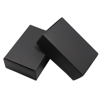 

30Pcs/Lot 9.4*6.2*3cm Black Brown Kraft Paper Boxes Wedding Gift Packaing Box Crafts Toy Display Carton With/Without Hollow out