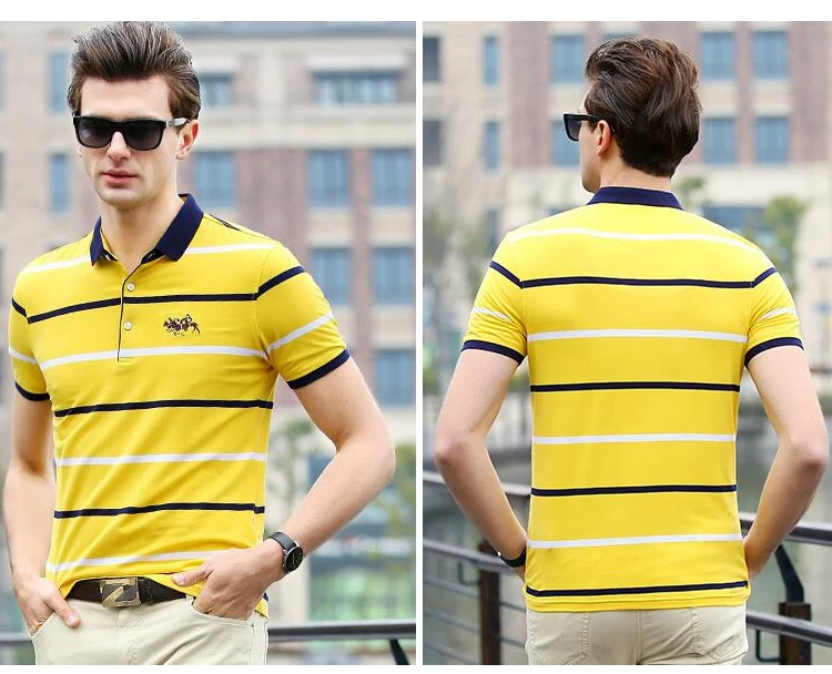High quality polo shirt New summer brand cotton men's polo shirt Business casual short sleeve striped shirt polo men tops polos 15 Hc84fe885ca844703b8dc4433890dcb55s