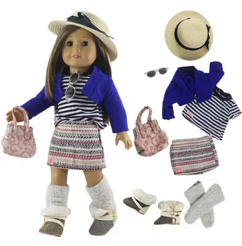 

1 Set Fashion Style Doll Clothes Outfit Coat+vest+skirt+socks for 18'' inch American Doll