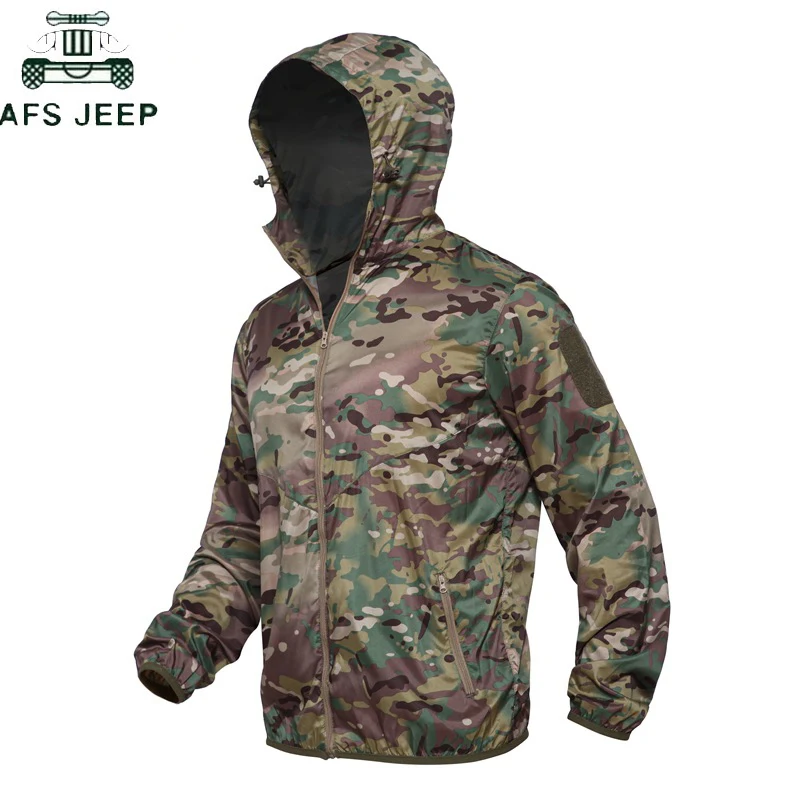 

Tactical Camo Skin Jackets Men Lightweight Hoodeed Military Jacket Male Summer Breathable Thin Hoody Portable Windbreaker 3XL