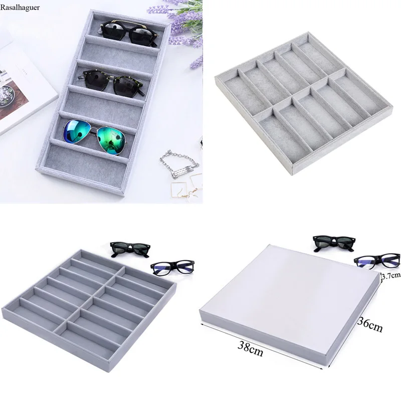 

Fashion Glasses Cases Gray 6/10/12 Grids Sunglasses Display Box Sunglasses Display Glasses Display Props Jewelry Organizer Tray