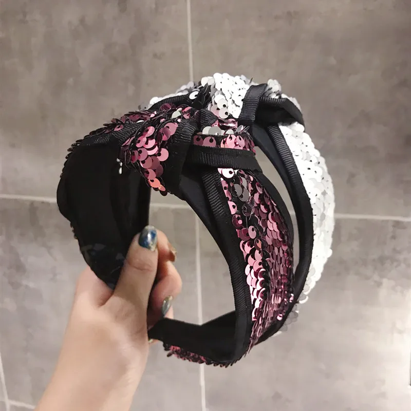 Модное корейское Золотое кольцо с блестками для женщин, высокое качественное оголовье для девушек, аксессуары для волос, простой головной убор, ювелирное изделие