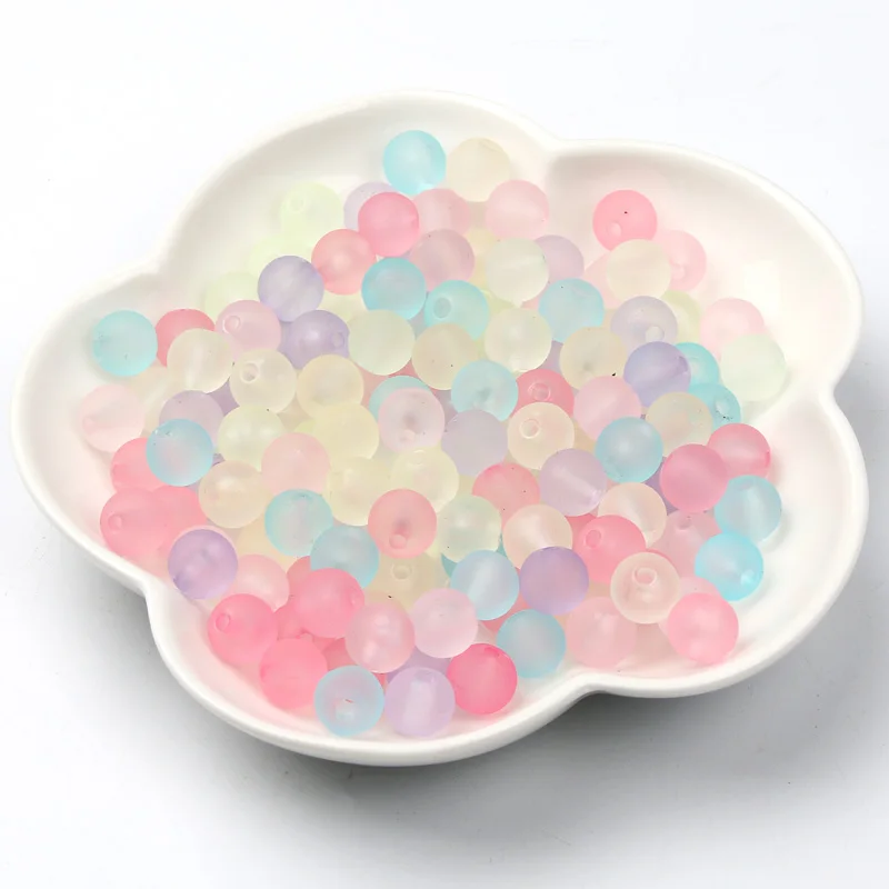 20-100Pcs 6/8/10/12mm Colorful Acrylic Beads Round Matte Spacer Loose Beads For Jewelry Making Bracelet Necklace Diy Accessories