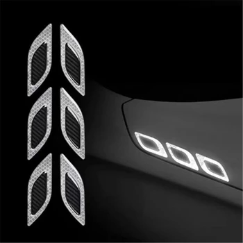 6pcs/Set Car Reflective Stickers Anti-Scratch Safety Warning Sticker for Truck Auto Motor Exterior Decorative Accessories 4