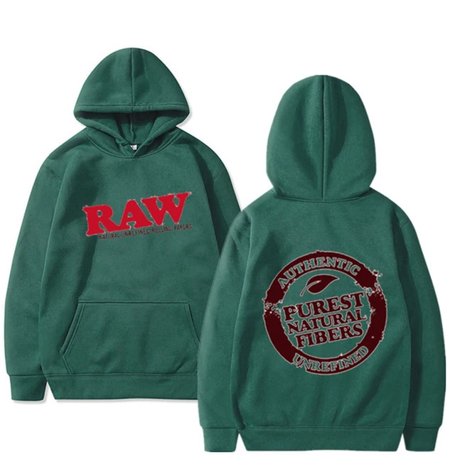 RAW Fashion Hoodie Men's Sweatshirt Polar Fleece Hooded Harajuku Hip Hop Casual Men's Ladies Hoodie High Quality Pullover Hoodie Dark green