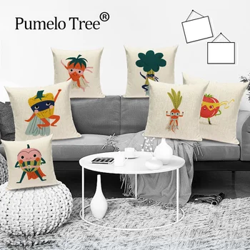 

Nordic Fruit Cushions Cover Cartoon Vegetable Home Decor Pillow Case Linen Plant Life Decoration Cushion Covers Case Dakimakura