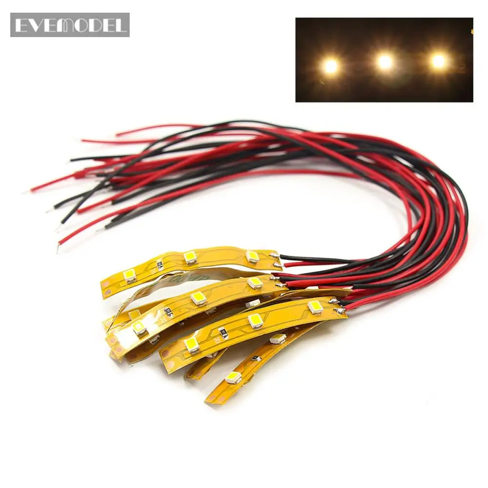 DD03WM 10 шт/20 штук предварительно теплый белый 5 см светильник полосы 3-Leds