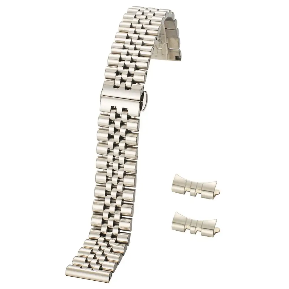 Premium Solid Stainless Steel Universal Watch Band with Curved Ends