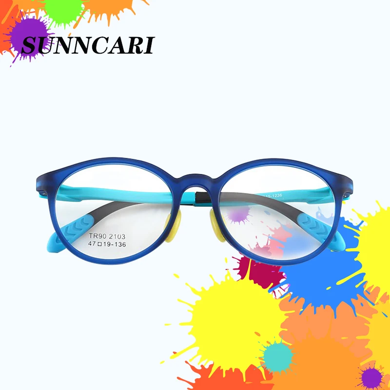 

Children Anti-blue Light Glasses Elastic Leg Myopia Eyeglass Frame Optical Silicone Baby's Eyewear frame boys girls TR90 frame