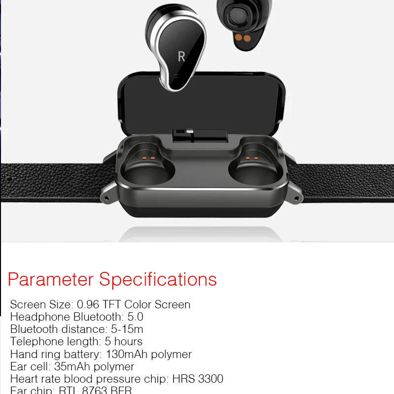 Lachouffe T89 Смарт-часы мужские с Bluetooth наушники-браслет часы IP67 Поддержка Siri телефонный звонок фитнес-Браслет Смарт-браслет