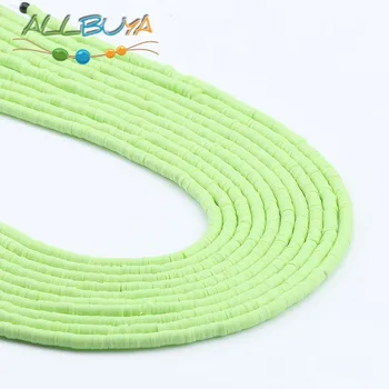 

Light Green Polymer Clay Beads Round Flat Spacer Beads for Jewelry Making DIY Bracelet Handmade Accessories Beads Wholesale 15''