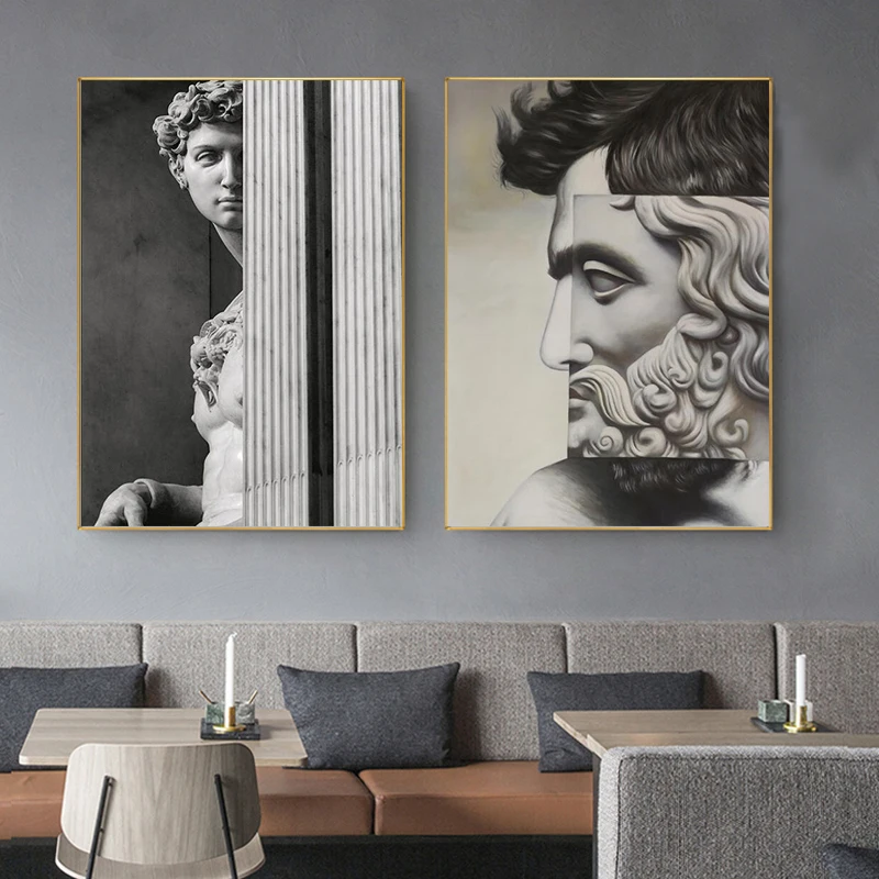 David Sculpture Art Canvas Posters and Prints Modern Statue of Nordic David Wall Art Pictures Canvas Paintings on The Wall Decor
