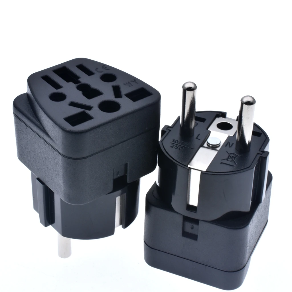 2020 Universal Italy Switzerland  UK US AU to EU German Russia AC Power Socket Schuko Plug Travel Charger Adapter Converter