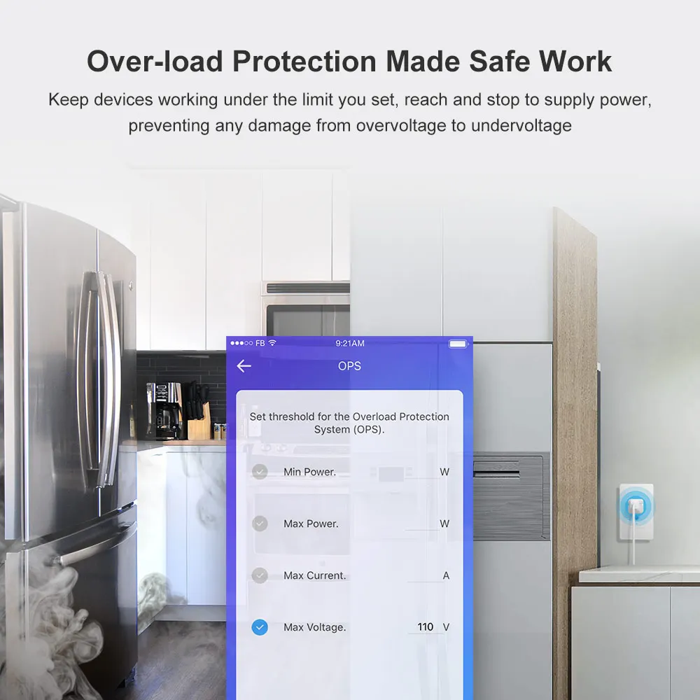 Умная розетка Sonoff IW100/IW101 энергосберегающая с Wi Fi управлением через приложение Alexa