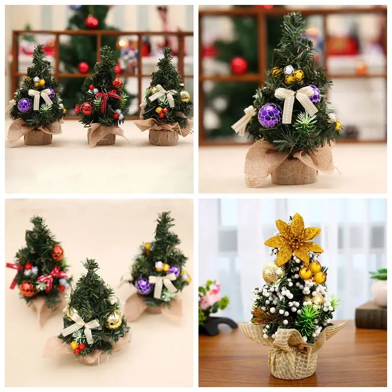 

Christmas Decorations For Home Artificial 30cm Mini Christmas Tree Decorations Festival Miniature Tree For DIY Decor